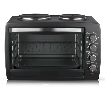 2-in-1 Electric Oven with Hot Plate 45L Large Capacity Mechanical Temperature Control