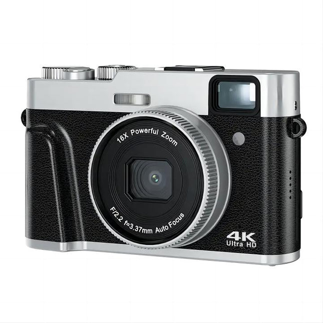 Portable 4K Mirrorless Camera with 13MP Sensor, 2.8" IPS Display, and Rechargeable Battery