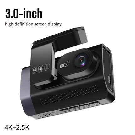 Dual Lens 4K Dash Camera with 2.5K Rear Camera, WiFi, 24 Hour Parking Monitor and G-Sensor