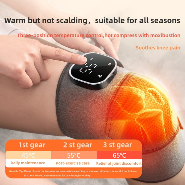 Knee Massager with Air Compression & Heat Relaxation, 3000mAh Cordless