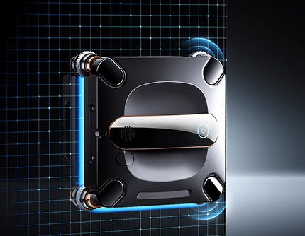 Robotic Window Cleaner with Mechanical Arm, 3000kPa Suction, Cordless Edge-to-Corner Cleaning System