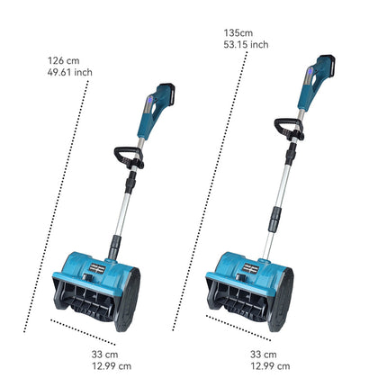 Cordless 20V Snow Remover with 2Ah Battery and Quick Charging System