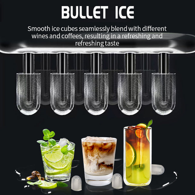 Portable 1.1L Mini Ice Maker – Compact Countertop Bullet Ice Cube Machine for Home & Office
