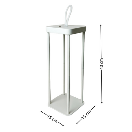 Modern White Metal Desk Lamp with LED Light for Study, Bedroom & Workspace