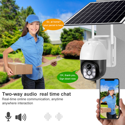 Solar Powered Wireless Outdoor Security Camera with Smart Alerts & Two-Way Talk