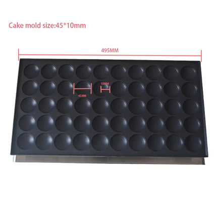 Electric Mini Pancake Machine 50-Hole Nonstick Stainless Steel Compact Commercial Design Black