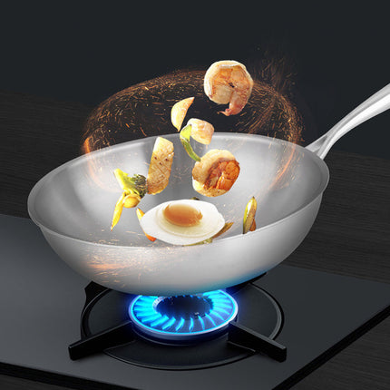 Pure Titanium Frying Pan with Tempered Glass Lid & Multi-Layer Heat-Diffusing Base