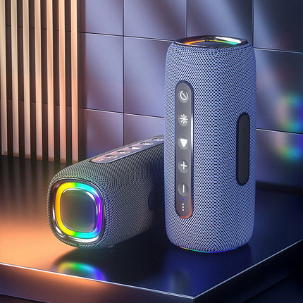 Portable Smart Bluetooth Speaker with RGB LED, Waterproof IPX6, Voice & App Control, Rechargeable Battery