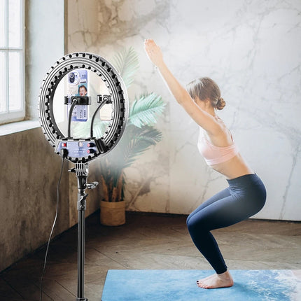35cm LED Ring Light Kit with Adjustable Tripod, Remote Control, 3000–6000K Bi-Color Studio Lighting