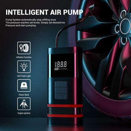 Compact Digital Air Pump 150PSI USB-C Rechargeable for Vehicles