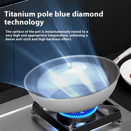 30cm Titanium Frying Pan with Tempered Glass Lid & Stainless Steel Handle