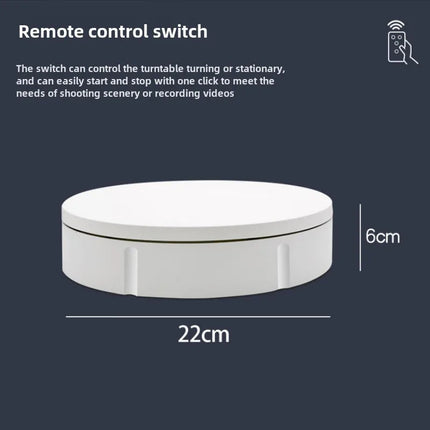Portable USB Rechargeable 360° Motorized Photography Turntable with Remote