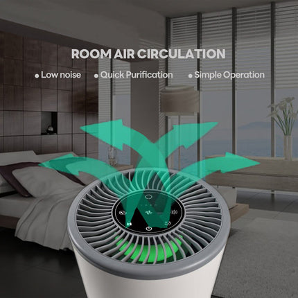 Portable 24W Air Purifier 200m³/h Airflow for Bedroom Office White