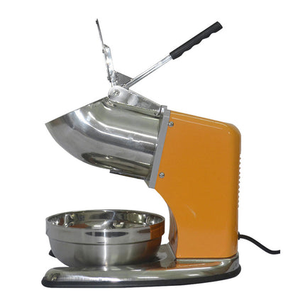 Heavy-Duty 180W Electric Ice Crusher & Shaved Ice Machine – Stainless Steel, Semi-Automatic, Home & Commercial Use