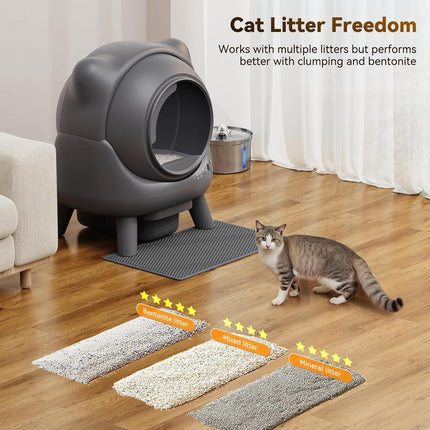 Automatic Enclosed Cat Litter Box 65L with App Monitoring and Self-Cleaning