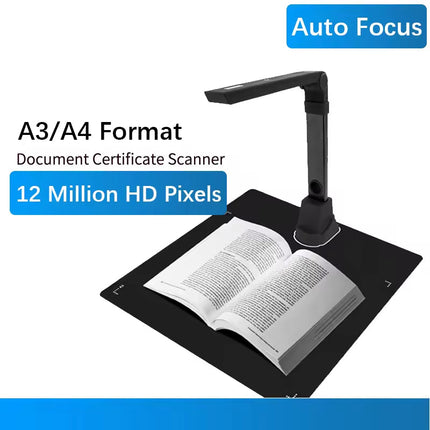 8MP High-Resolution Automatic USB Document Scanner with OCR for A3 Documents