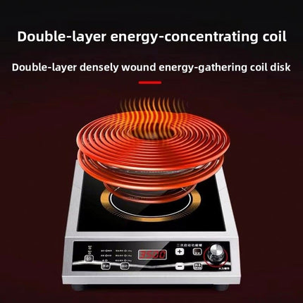 Single Burner Electric Induction Cooker Portable Stainless Steel Cooktop 28cm Heating Zone
