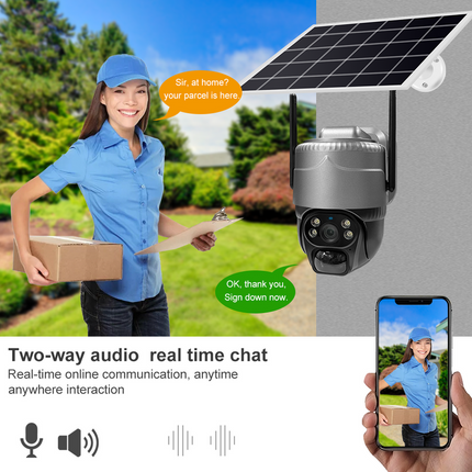 Solar-Powered Outdoor PTZ Security Camera with SIM & WiFi, Remote Viewing and Smart Alerts