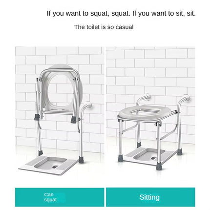 Portable Shower and Commode Chair with Steel Frame for Home and Care Use