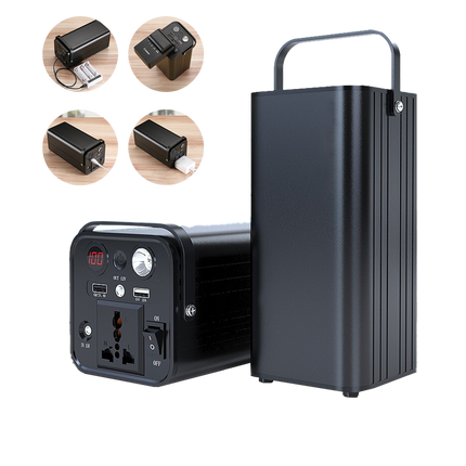 Rechargeable Portable Power Station with USB Charging and LED Emergency Light
