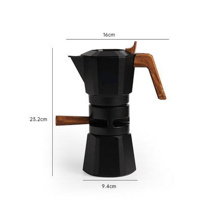 Premium 2-Cup Espresso Moka Brewer with Dual Pressure System and Cool-Touch Grip – Black