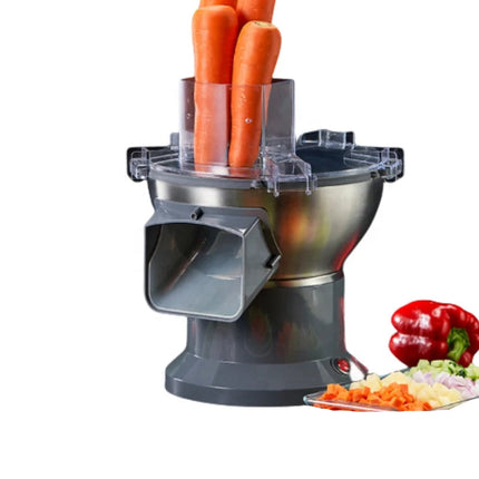Gray Compact Food Processor with Stainless Steel Bowl for Vegetables and Fruits