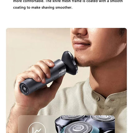 Compact Cordless Electric Shaver with 3D Floating Rotary Head