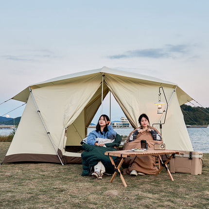 Warm Oversized Envelope Camping Sleeping Bag for Adults – Soft Washed Cotton Filling, Green