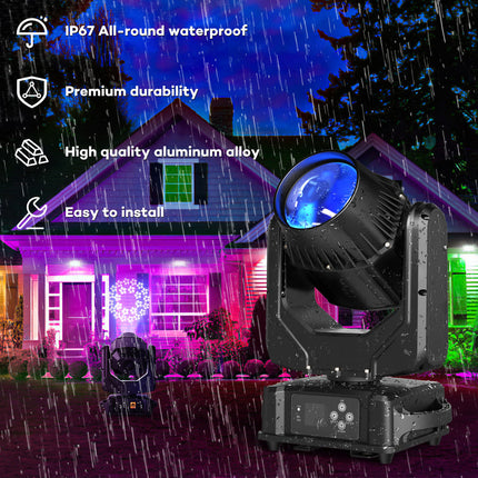 Professional IP65 250W LED Moving Head Beam Light for Outdoor Events with DMX, Prism & Color Effects