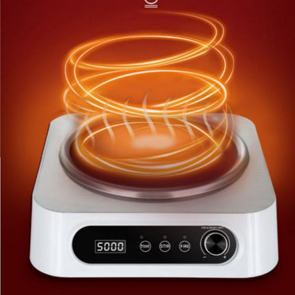 5000W Single Burner Induction Cooktop with Concave Surface and Adjustable Temperature