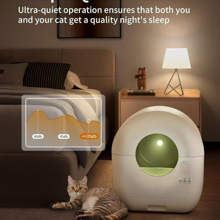 Self-Cleaning Smart Cat Litter Box with App Control and Large Removable Waste Bin