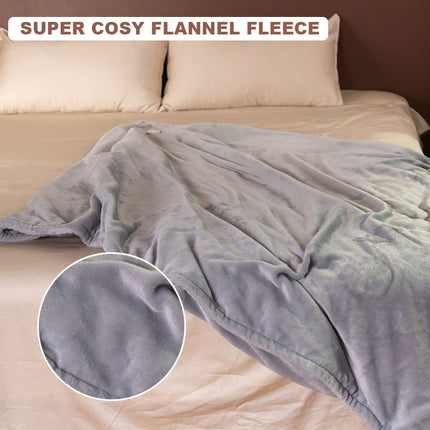 180 x 130cm Double Flannel Electric Heating Throw Blanket with Manual Control Grey