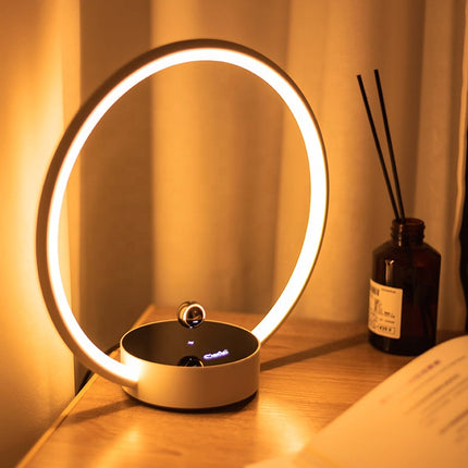 Levitating Circle LED Table Lamp with Touch Control & Soft Warm Glow
