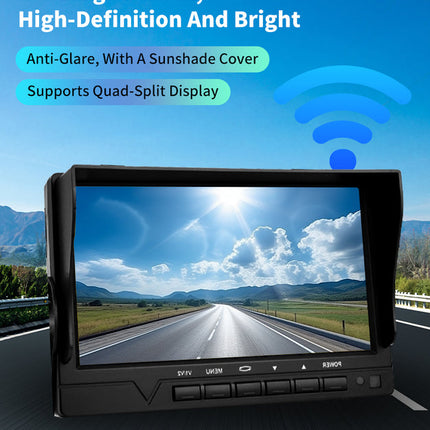7” HD Wireless Monitoring System with Extended 2.4GHz Transmission and Weather-Resistant IR Camera