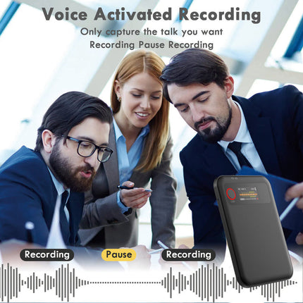Smart Digital Audio Recorder 128GB Compact Portable USB Interface Black
