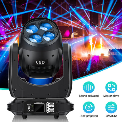 140W RGBW Bee Eye Moving Head Light with Zoom, Prism and DMX512 Control for Stage, DJ and Events