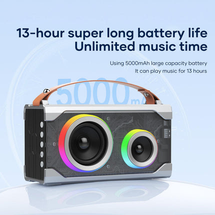 Rechargeable Bluetooth Karaoke Speaker for Home and Outdoor Use with RGB Lights