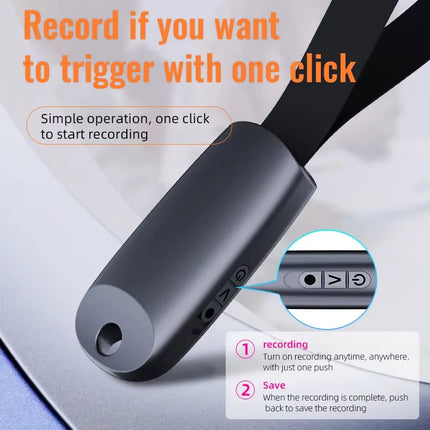Compact Keychain Audio Recorder Portable USB Rechargeable High-Quality WAV Recording Device