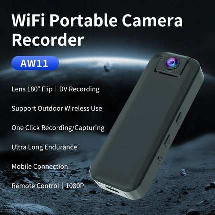 Wireless 2K HD Mini Surveillance Camera with Night Vision & Rechargeable Battery – Black