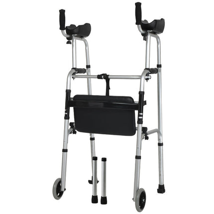 Portable Folding Walker with Wheels and Seat for Easy Mobility