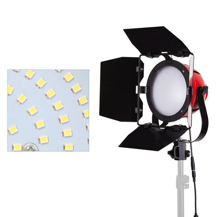 65W Red Head LED Photo & Video Studio Light with Adjustable Brightness, AC/DC Powered