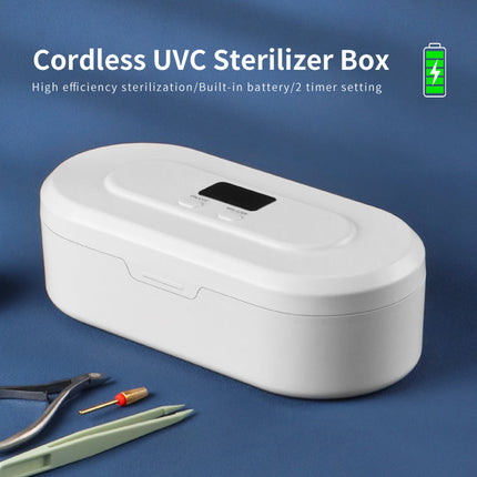 Cordless UV Sanitizing Case for Nail & Beauty Accessories – Compact White Cleaner