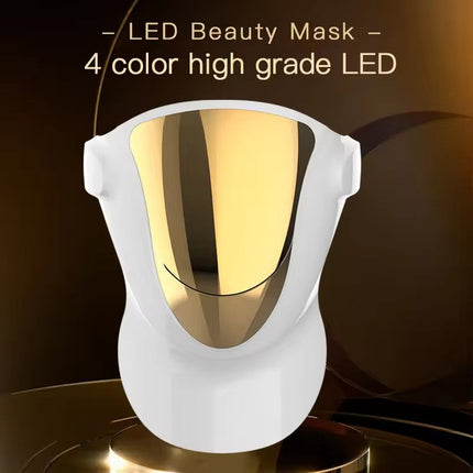 Rechargeable LED Facial and Neck Therapy Mask with 4 Light Modes for Skin Care