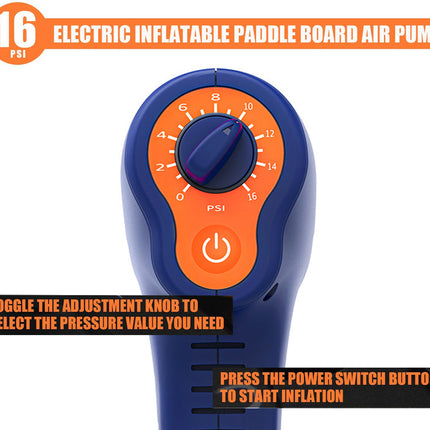 Portable 12V SUP Paddle Board Electric Pump with Nozzle and 3m Cable