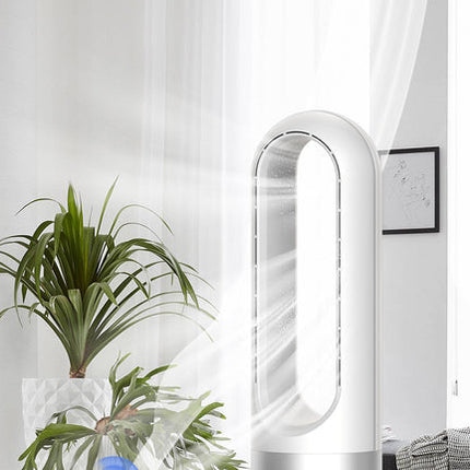 Vertical 2-in-1 Electric Cooling & Heating Tower Fan 1200W Slim Design White