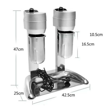 High-Speed 600W Double Cup Drink Mixer for Smoothies and Beverages Stainless Steel