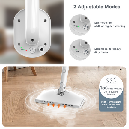 Slim Steam Mop Cleaner for Hard Floors – Lightweight, Quick Steam Sanitising, Easy Storage