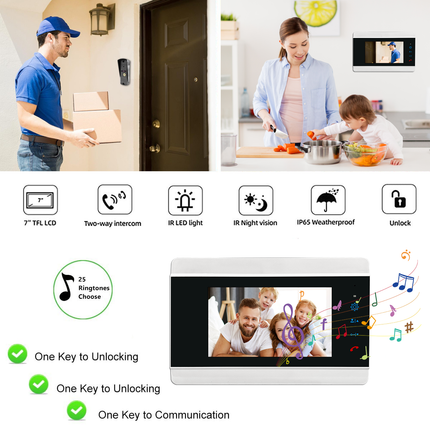 Smart Video Doorbell Intercom System with 10 Inch IPS Display, Tuya App, Night Vision & Weather Display