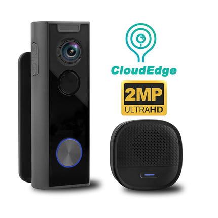Wireless IP65 Weatherproof Video Doorbell Camera with 2-Way Audio, PIR Motion Detection & 5200mAh Battery