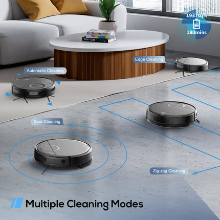 2-in-1 Robot Vacuum Cleaner with Wet and Dry Mopping 1600Pa Self-Charging Cordless